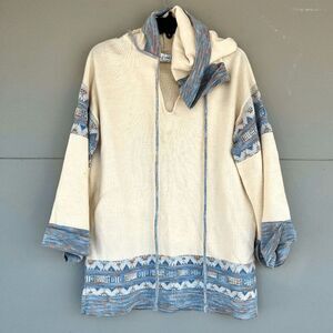 VTG 1970s Hooded Southwest Knit Pullover Longline Artisan Sweater